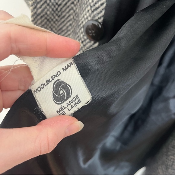 Vintage Wool Blend Coat by Collection Élégante women’s 12 Classic Herringbone - Picture 6 of 14